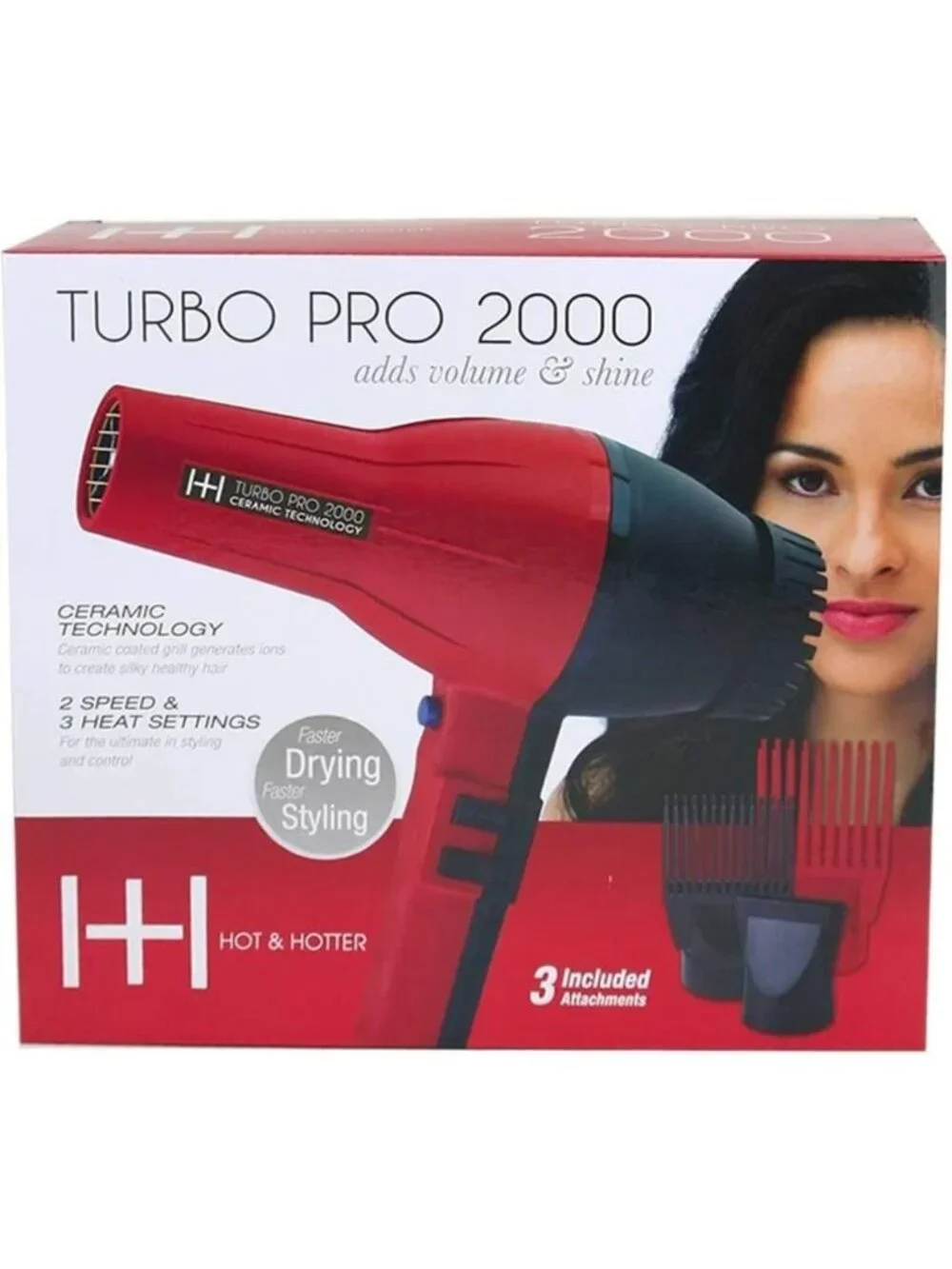 Turbo Ceramic Hair Dryer - Fast Drying, Lightweight, Ionic Technology, Sleek